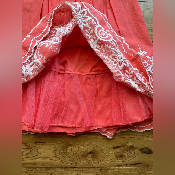 Dillards Jodi Kristopher Strapless Coral Dress Size 5 - Picture 2 of 11